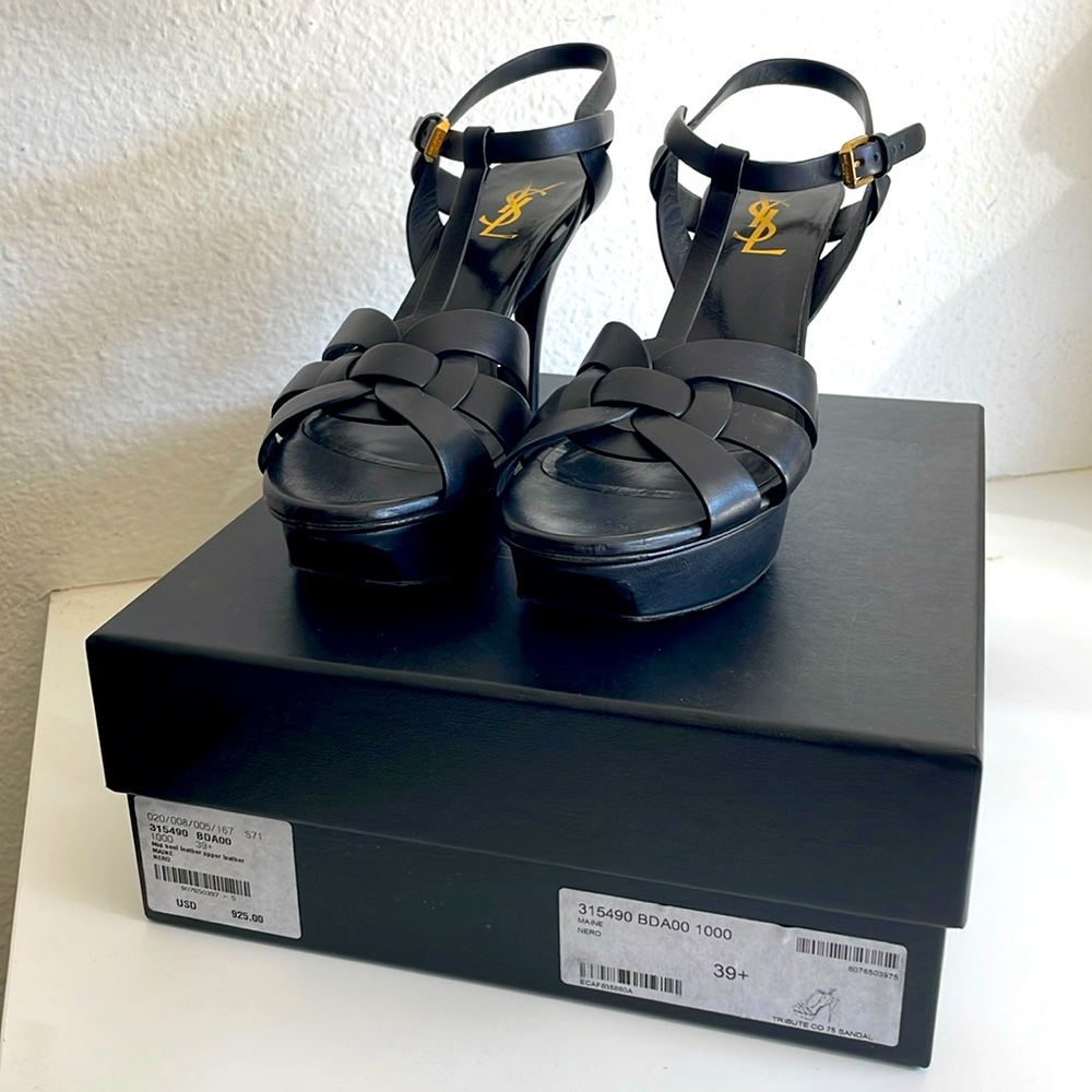 Saint Laurent Black Tribute 75 Sandals
